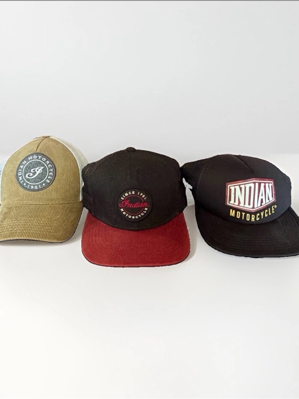 Indian Motorcycle Men's Black and Red Logo Baseball Cap
